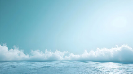 Abstract Background -  Blue Sky with White Clouds and a Sea Horizon