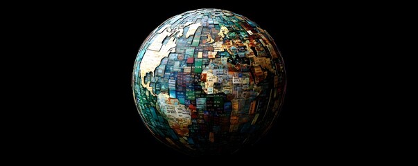 A vibrant globe showcasing diverse cultures and landscapes, symbolizing global unity and connection across continents.
