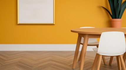 Bright Classroom with Modern Design and Golden Frame