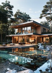 Modern Luxury Home with a Beautiful Pool