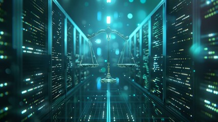 Naklejka premium Digital transformation of justice