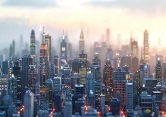 Obraz premium Modern City Skyline Illustration