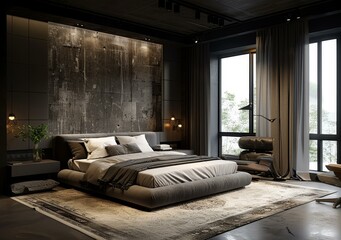 Modern Industrial Bedroom Interior Design