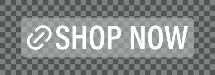 Online shopping link for social networks with a call-to-action button on a transparent background. Vector illustration. 