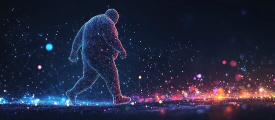 Abstract image of a Obesity male in the form of a starry sky