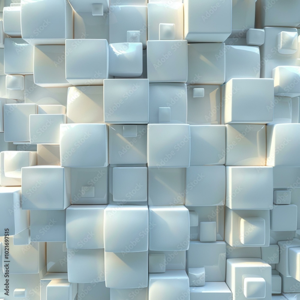 Wall mural 3D rendering of a white cube background