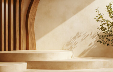 Product Podium - Wooden Background