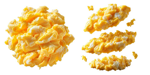 Fluffy Golden Scrambled Eggs, Delicous Breakfast Food, Isolated Transparent PNG