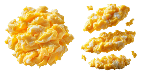 Fluffy Golden Scrambled Eggs, Delicous Breakfast Food, Isolated Transparent PNG