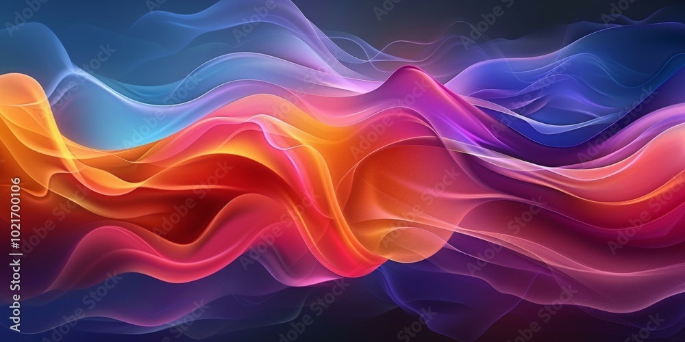 Poster Abstract Colorful Flowing Waves Design