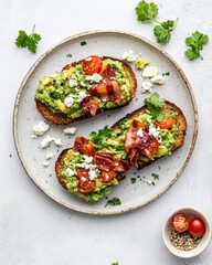 flavorful grilled meat paired with avocado and tomato