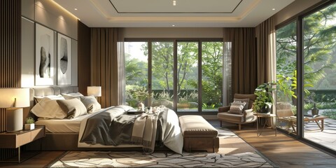 Fototapeta premium Modern Luxurious Bedroom Interior Design