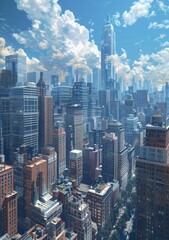 Obraz premium Futuristic Cityscape Illustration