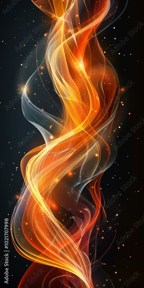 Wall mural Abstract Fiery Flowing Energy Design