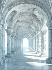 Naklejka premium Elegant Marble Colonnade Architectural Illustration