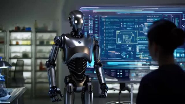 Smart city digital world metaverse, 3D AI artificial intelligence robot engineer digital technology security power energy sustainable environment technology futuristic interface, 3D city interface