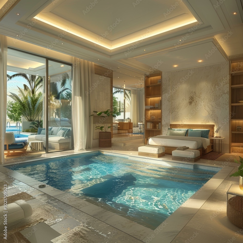 Poster Luxury Indoor Pool House Interior Design