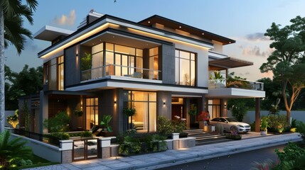 Fototapeta premium Modern Luxurious Villa Exterior Design
