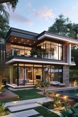 Fototapeta premium Modern Luxury Villa Exterior Design