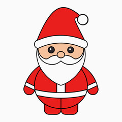 Santa Claus line art simple vector art illustration
