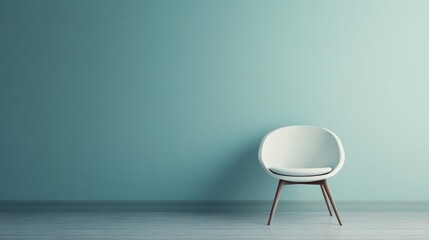 Minimalist Chair Against Soft Pastel Grey Background, Perfect for Home Decor or Furniture Advertisement Generative AI