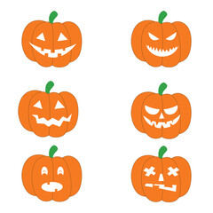 Halloween pumpkin vector with different styles