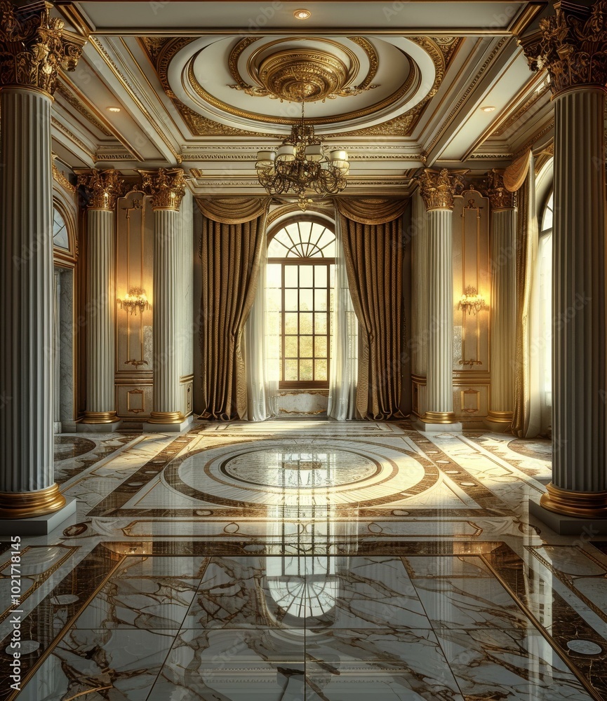 Sticker Grand Luxury Palace Hall Interior Design