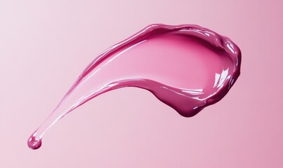 A pink liquid is splashed across a pink background