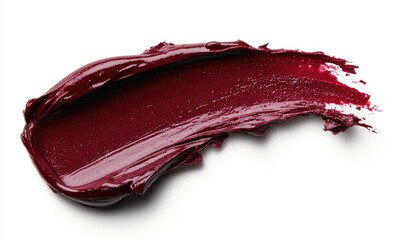 Fototapeta premium A red lipstick stain on a white background