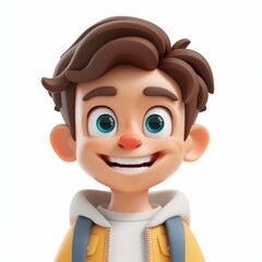Obraz premium 3D rendering of a happy young boy