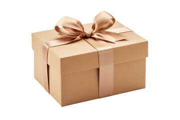 Luxury box tied with a white ribbon on transparent background.