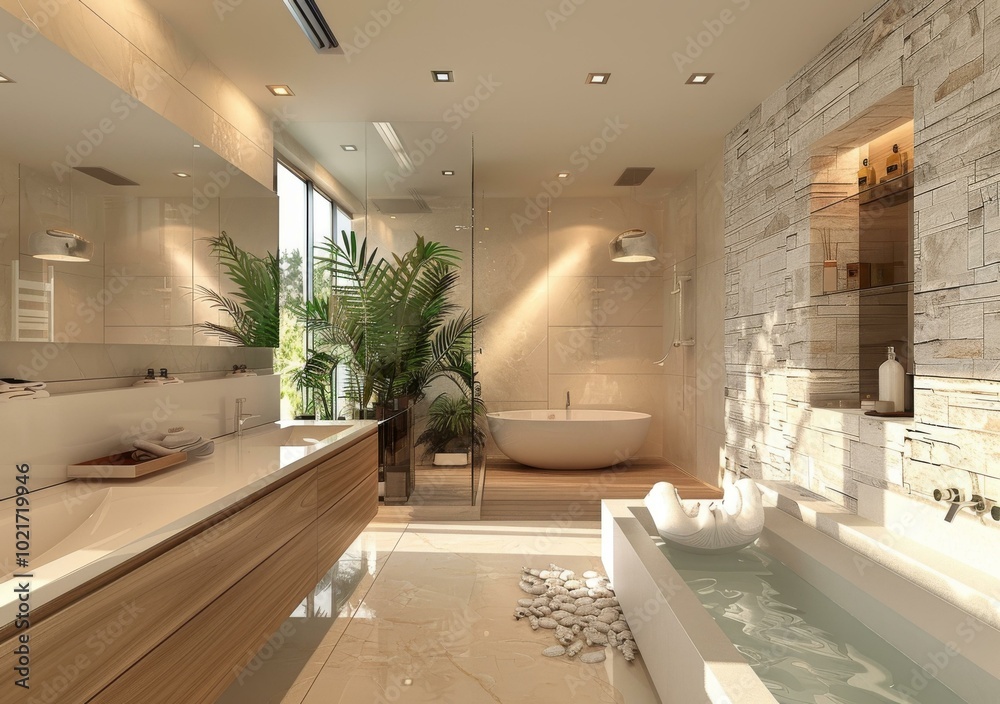 Sticker Modern Luxury Bathroom Interior Design