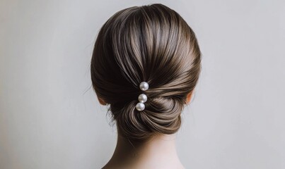 Fototapeta premium A woman with a pearl hair clip in her hair