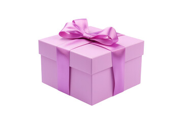 Fototapeta premium purple gift box isolated on transparent background cutout