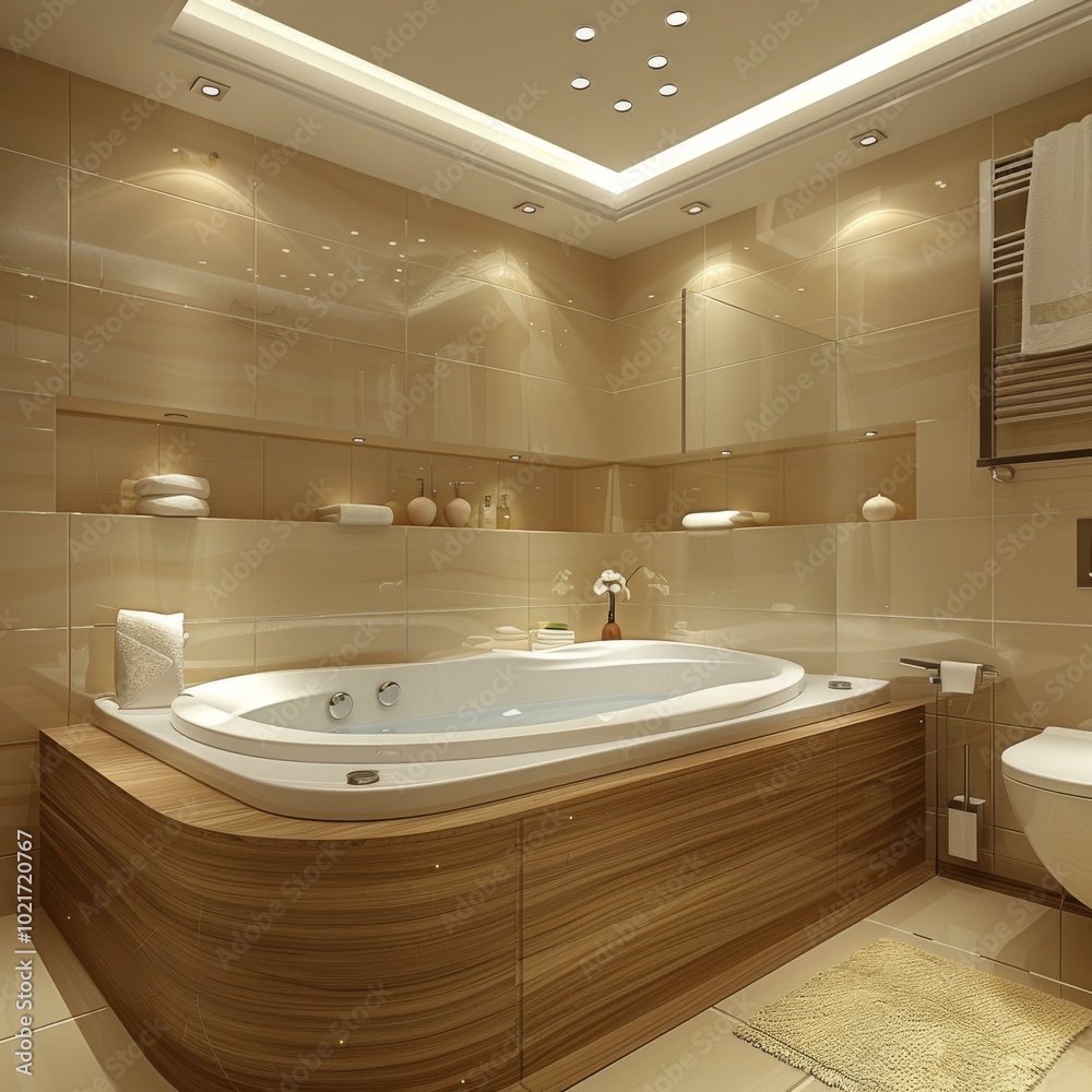 Poster Modern Luxury Bathroom Design with Jacuzzi