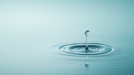 Raindrop Ripples on Calm Water Background for Text Overlay Generative AI