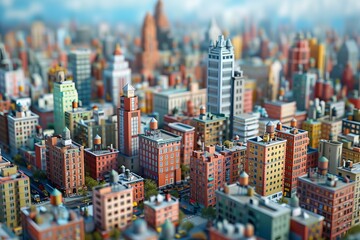 A Miniature Cityscape of Colorful Buildings