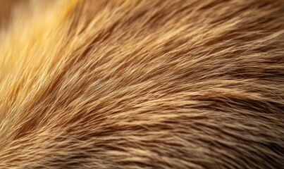 Fototapeta premium The fur of a brown animal is shown in detail, with the texture