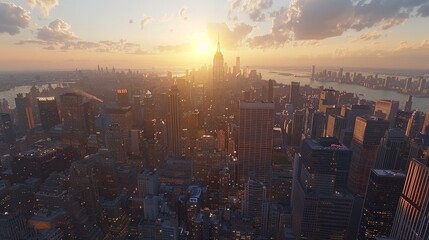 New York City Skyline at Sunset