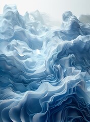 Obraz premium Abstract Blue Wave Formation Illustration