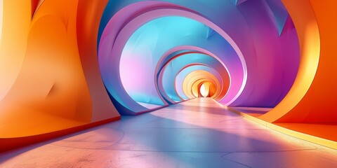 Obraz premium Colorful Futuristic Tunnel