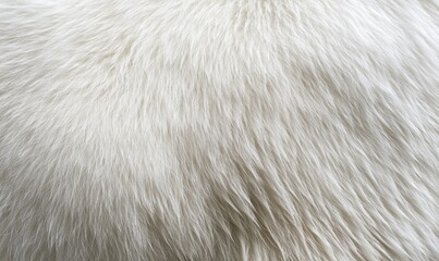 The fur of a white animal is shown in detail, with the texture