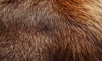 The fur of a brown animal is shown in detail, with the texture
