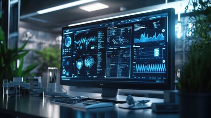 A sophisticated electronic medical record system displayed on a monitor