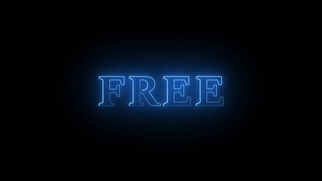 Neon text free animation in black background.