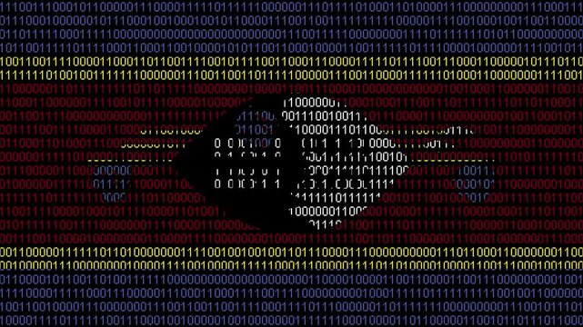 Binary code on flag of Swaziland. Program source code or Hacker concept on Swazi flag. Swaziland digital technology security, hacking or programming