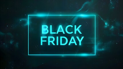 Glowing Turquoise 'BLACK FRIDAY' Neon Sign in a Luxurious Setting