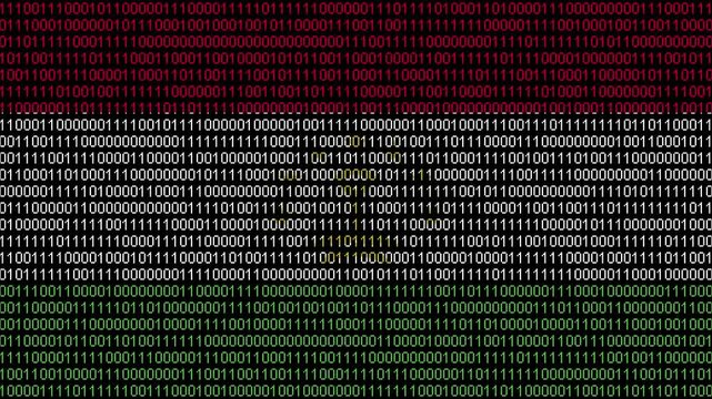 Binary code on flag of Tajikistan. Program source code or Hacker concept on Tajik flag. Tajikistan digital technology security, hacking or programming