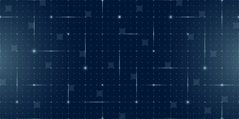 VR HUD futuristic cross shaped grid interface. Seamless intersecting lines head up display pattern. Digital UI mesh cyber screen. Hi tech GUI visor. Dark blue FUI sci fi theme for digital dashboard