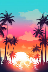 palm tree on beach at nature background